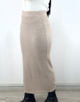 Knit Slim Skirt Latte