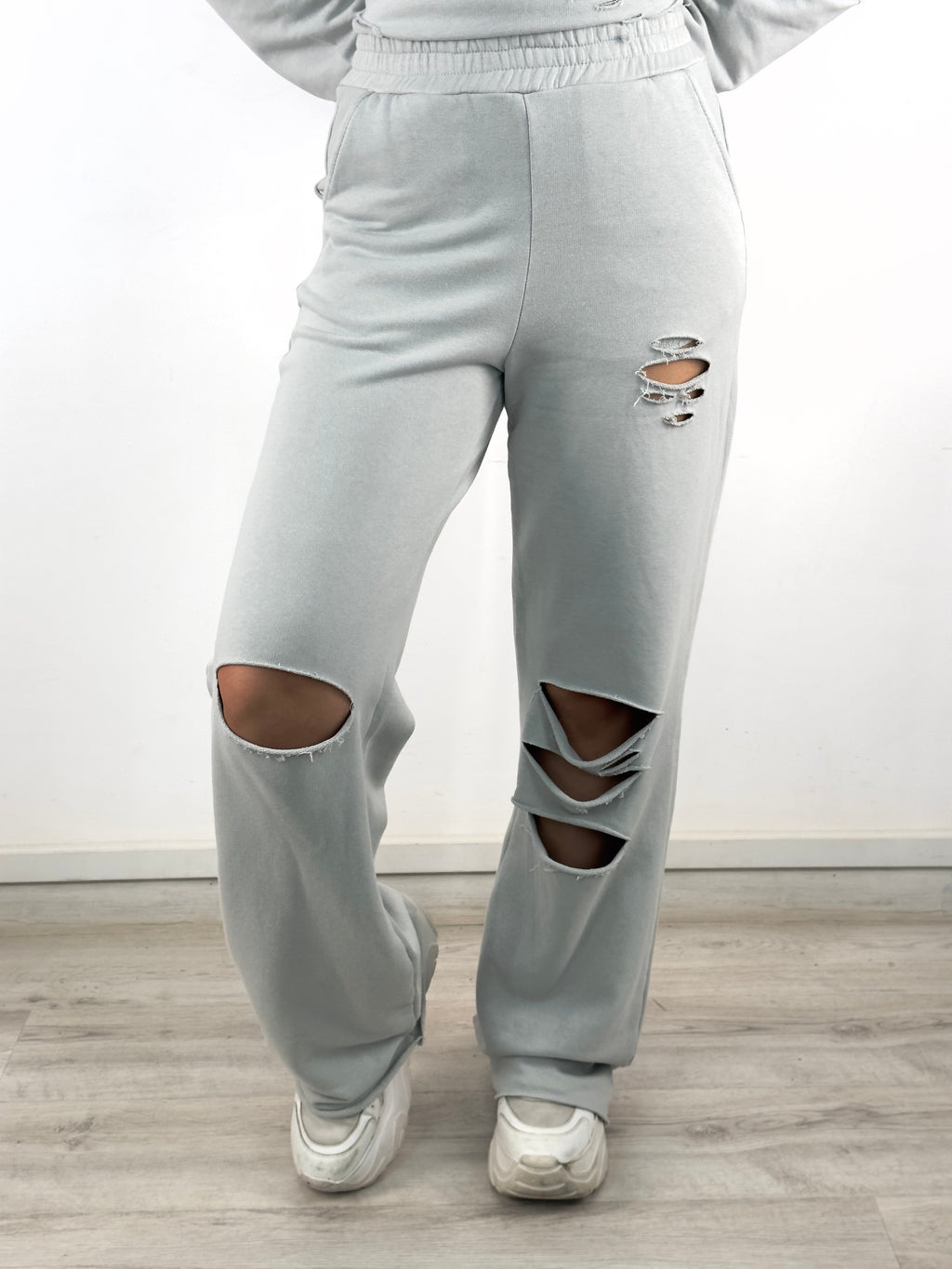 Cutout Pants Heather Grey