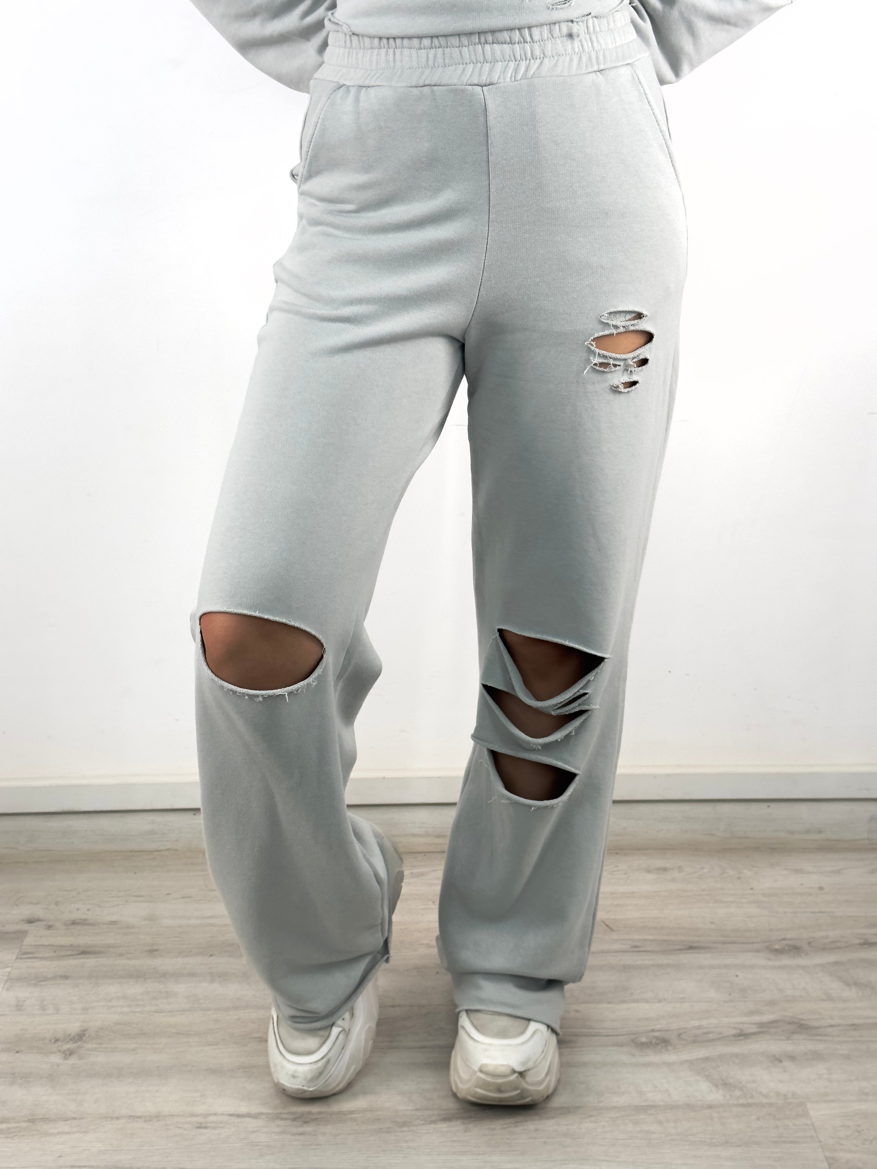 Cutout Pants Heather Grey