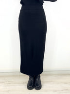 Knit Slim Skirt Black