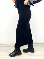 Knit Slim Skirt Black