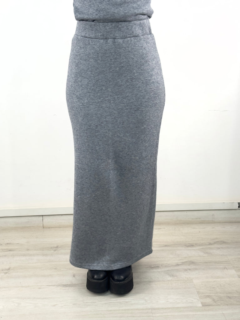 Knit Slim Skirt Grey