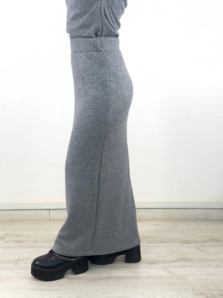 Knit Slim Skirt Grey