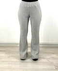 Warmy Heavy Knit Flare Pants Grey