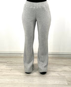 Warmy Heavy Knit Flare Pants Grey