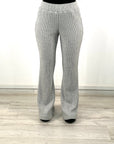 Warmy Heavy Knit Flare Pants Grey