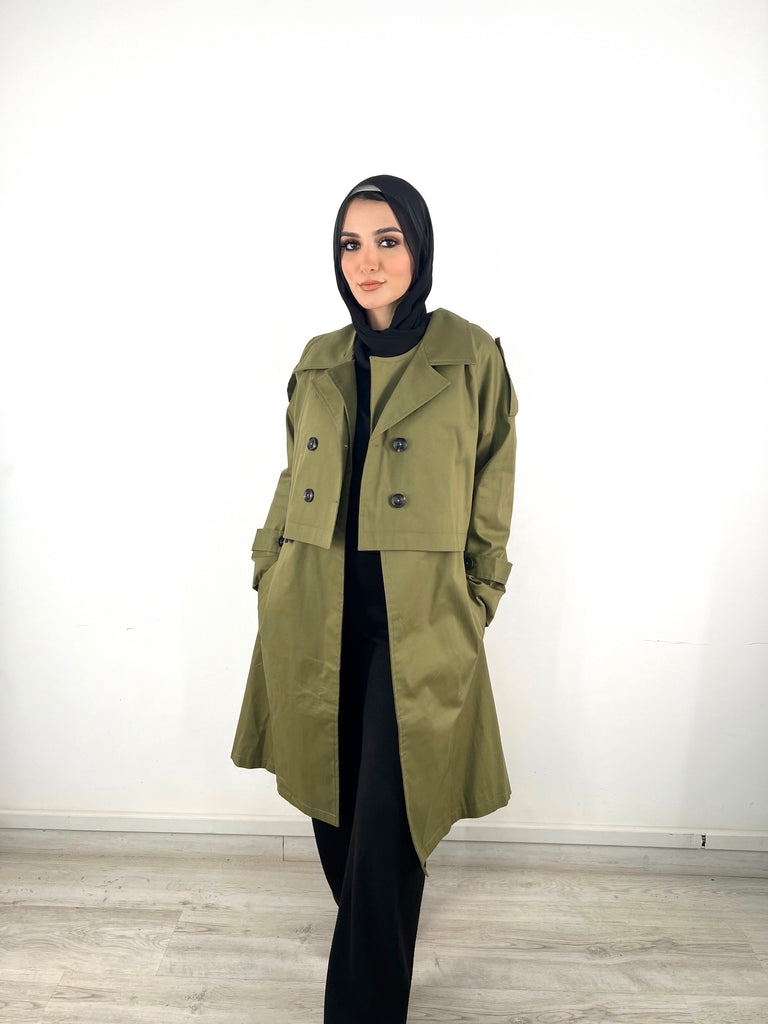 All in Trench Set Olive