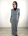 Knit Slim Skirt Grey