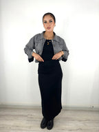 Knit Slim Skirt Black