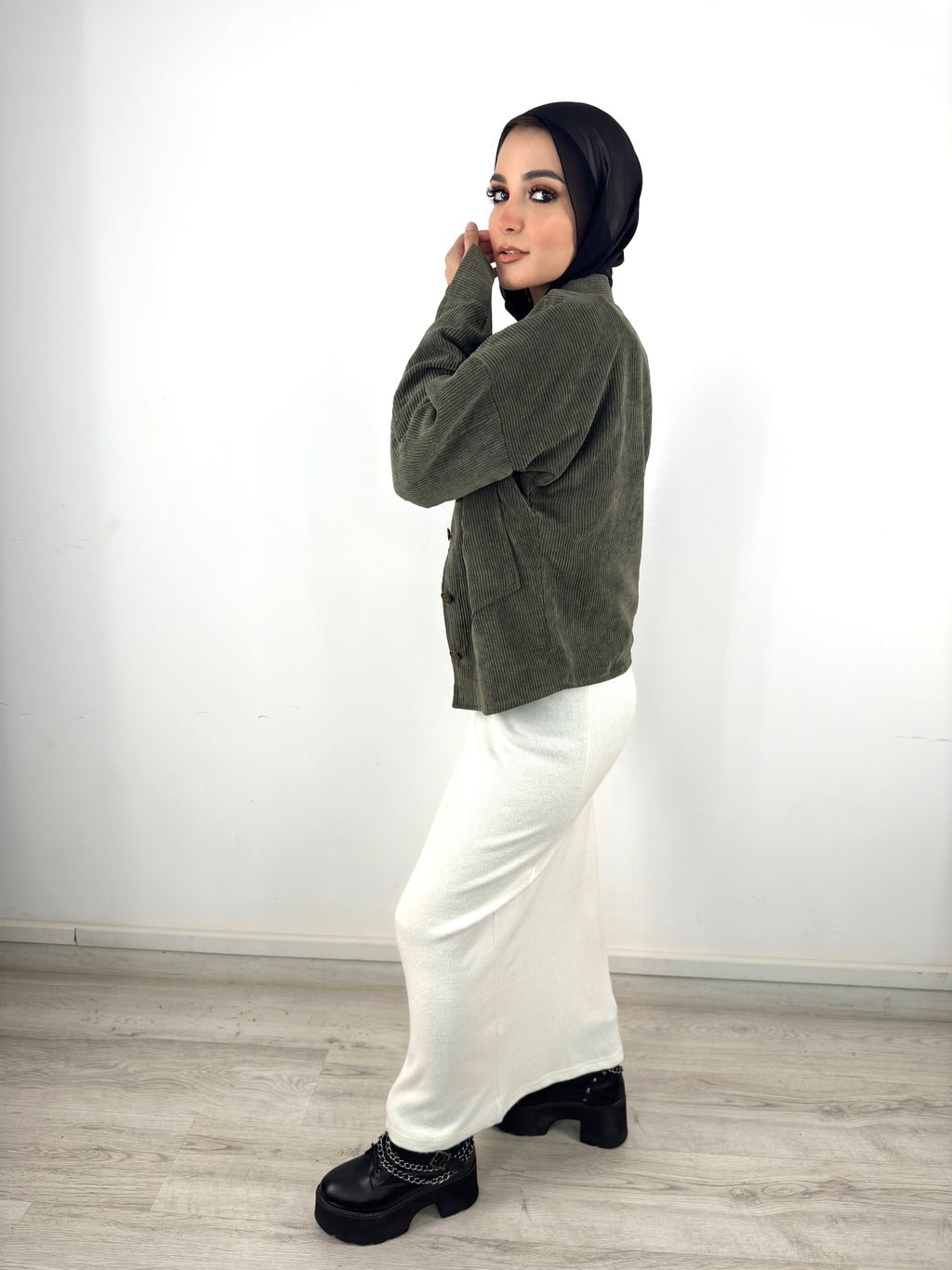 Knit Slim Skirt Cream