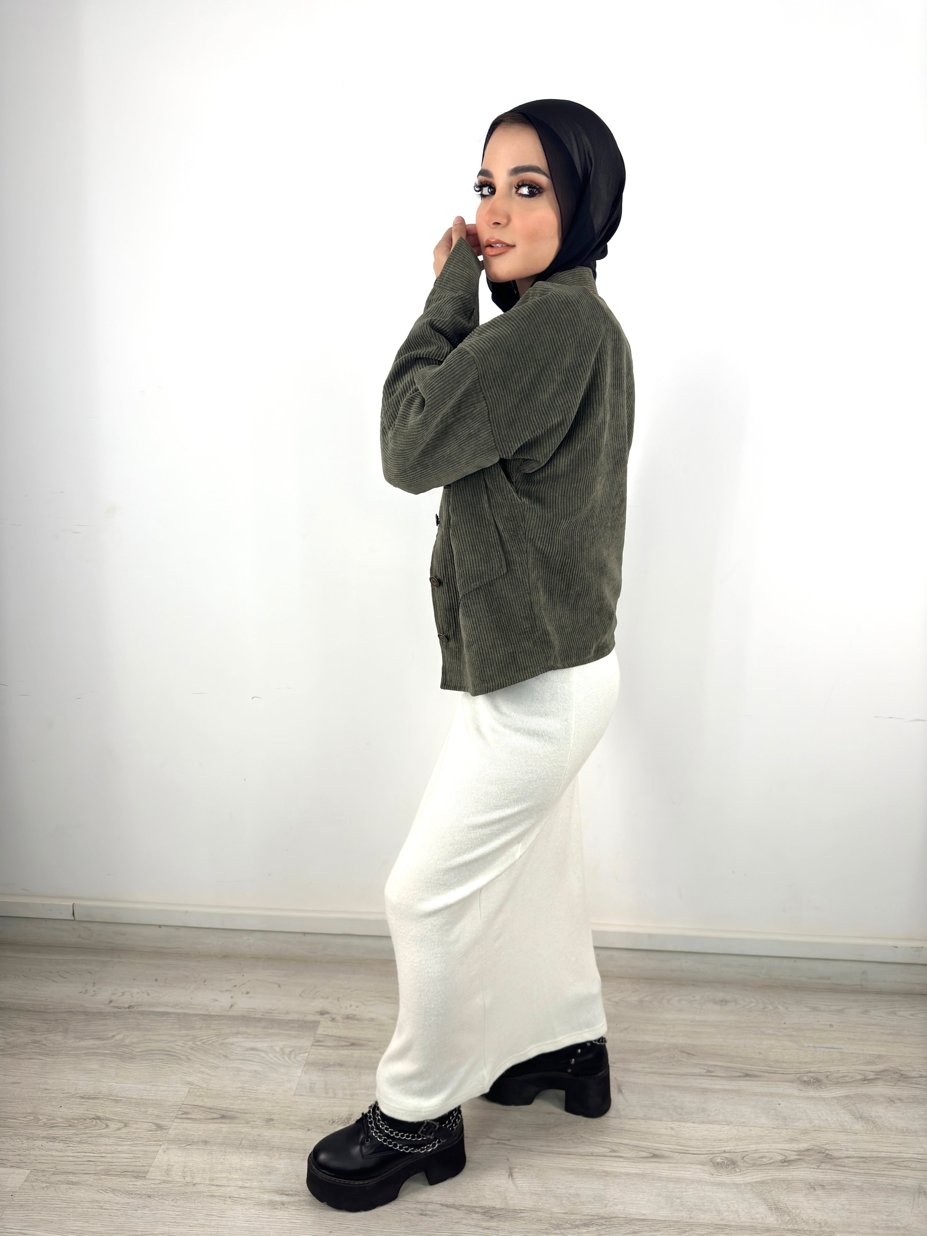 Knit Slim Skirt Cream