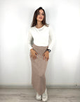 Knit Slim Skirt Mocha