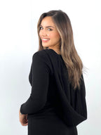 Hooded Knit Top Black