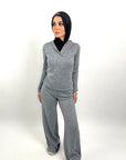 Knit Wide Pants Grey