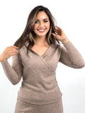 Hooded Knit Top Mocha