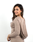 Hooded Knit Top Mocha