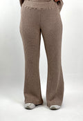 Warmy Heavy Knit Flare Pants Mocha