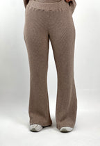 Warmy Heavy Knit Flare Pants Mocha