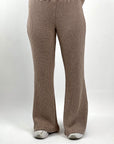 Warmy Heavy Knit Flare Pants Mocha