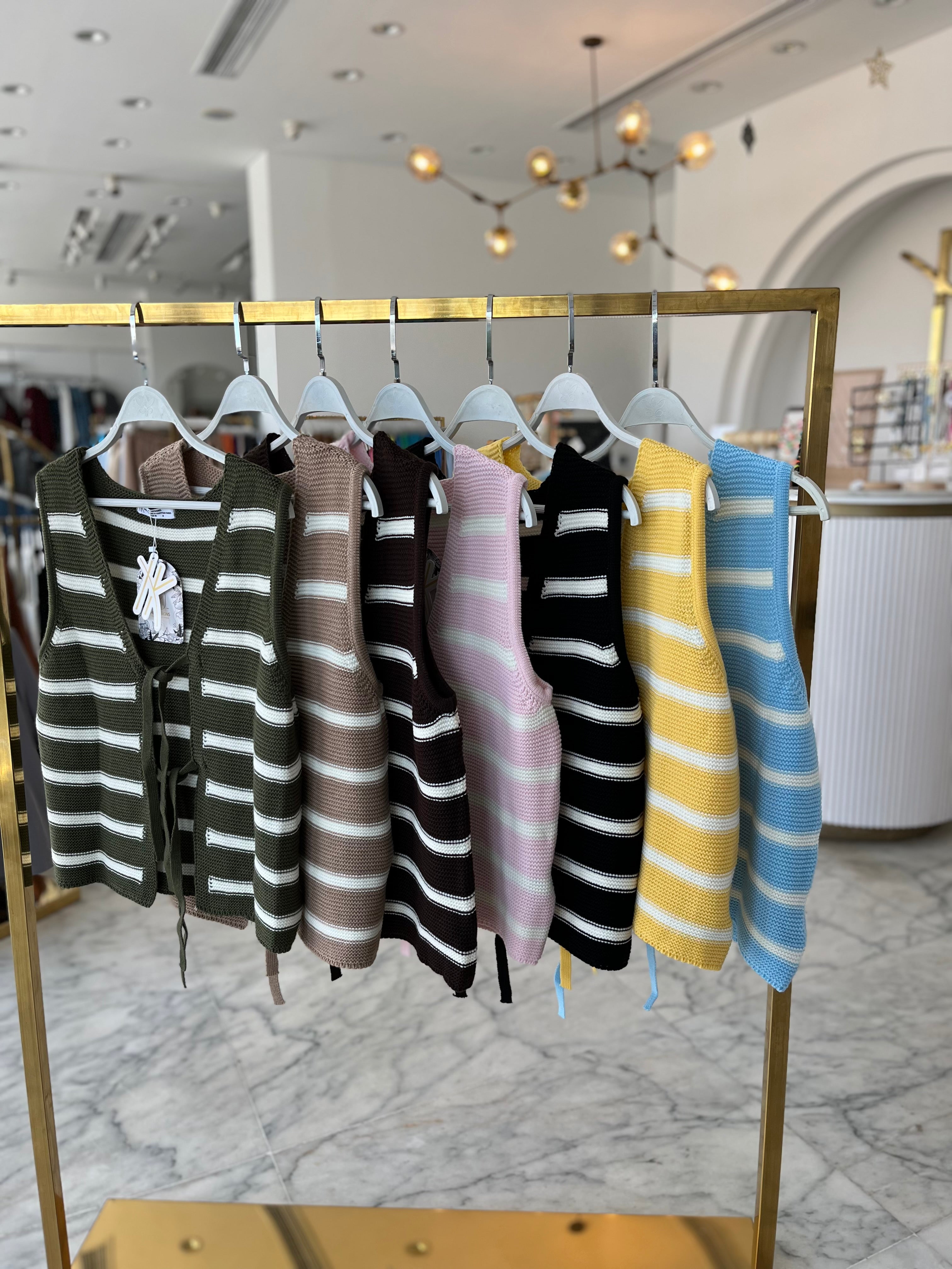 Stripped Ribbon Vest
