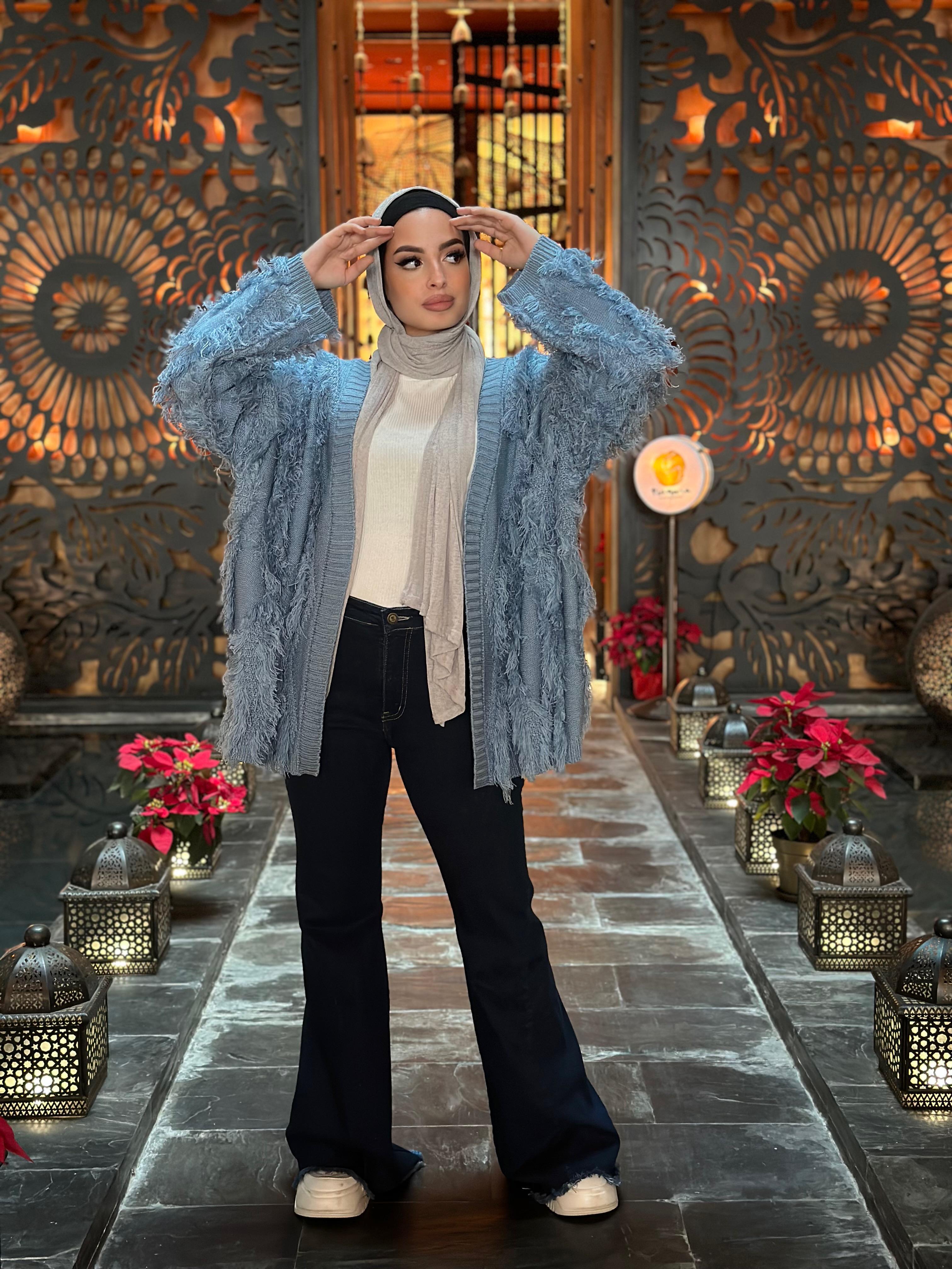 Raw Warm Cardigan Sky Blue