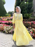 New Cutout Dress Pale Yellow