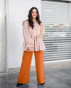 Dotty Suede Blouse Beige