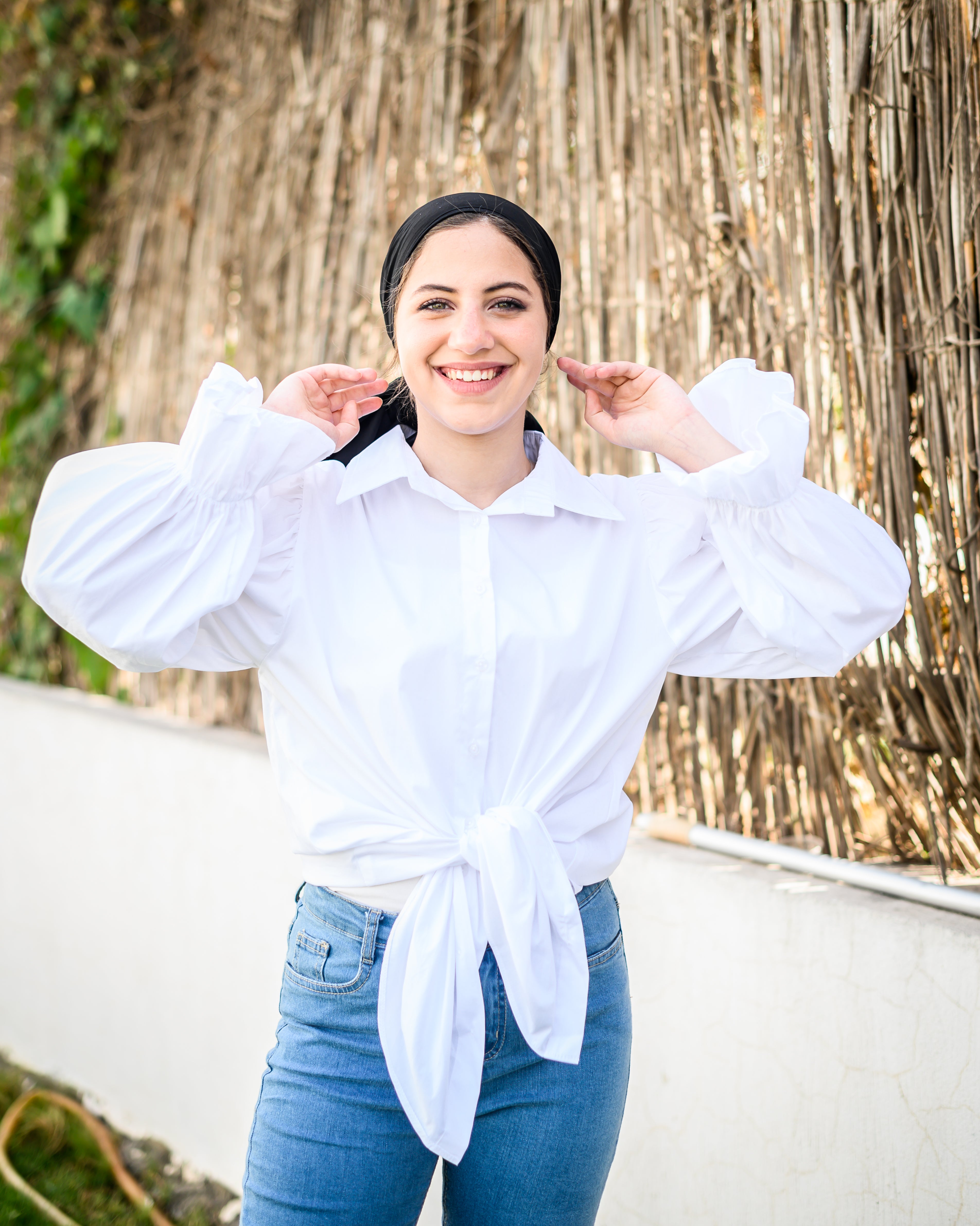 Basic Puff White  Shirt