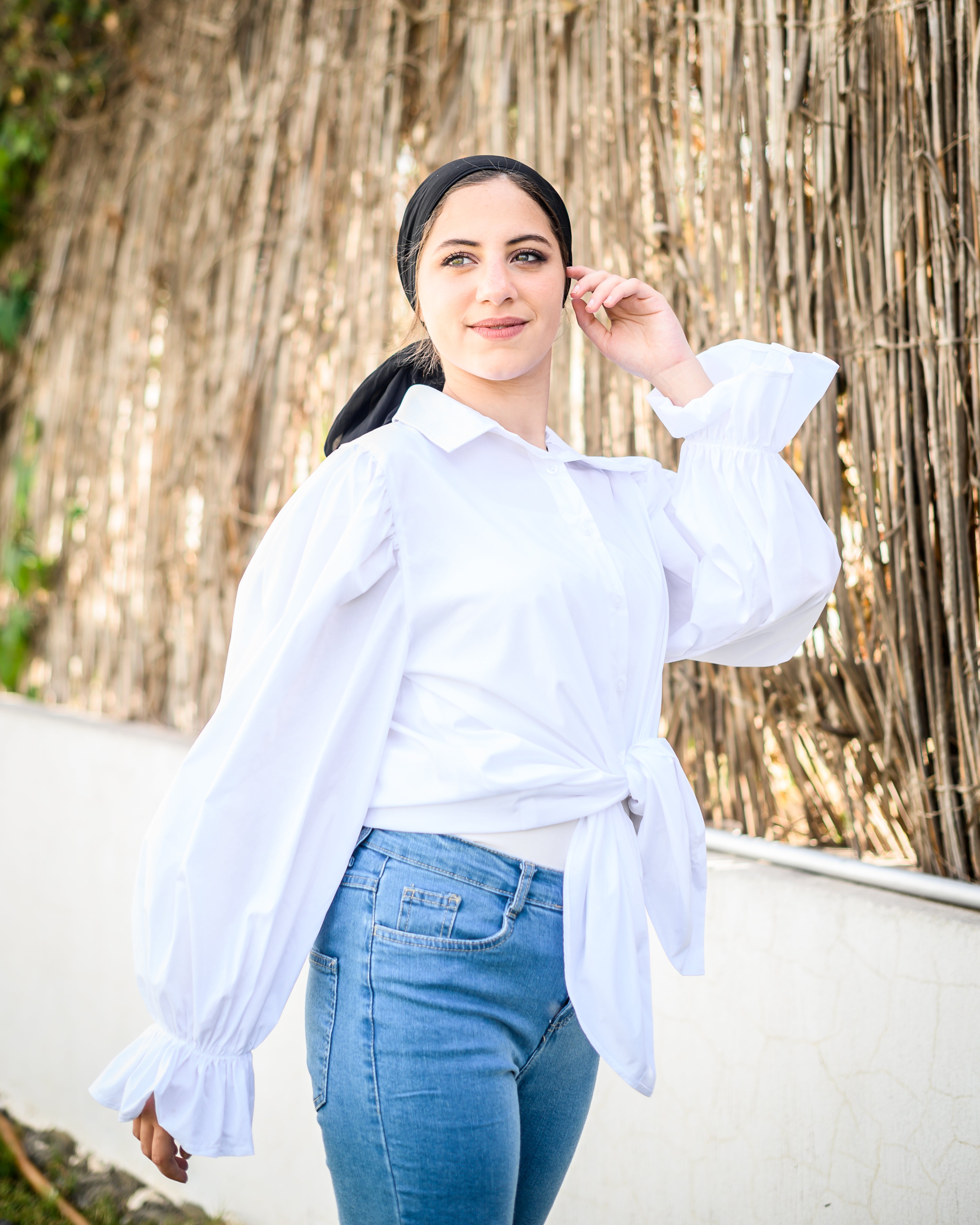 Basic Puff White  Shirt