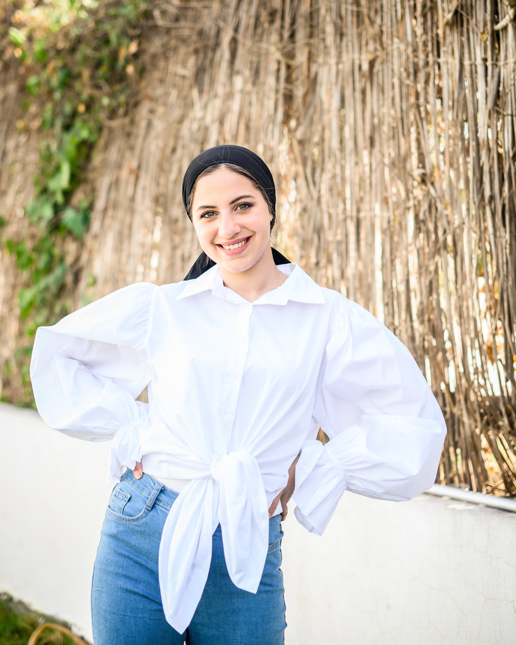 Basic Puff White  Shirt