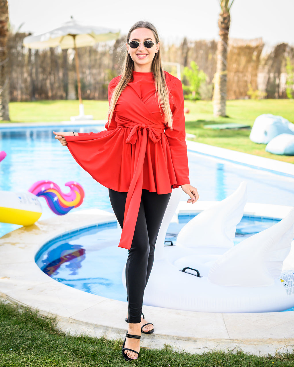 Criss Cross Swimsuit Top Cherry