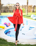 Criss Cross Swimsuit Top Cherry