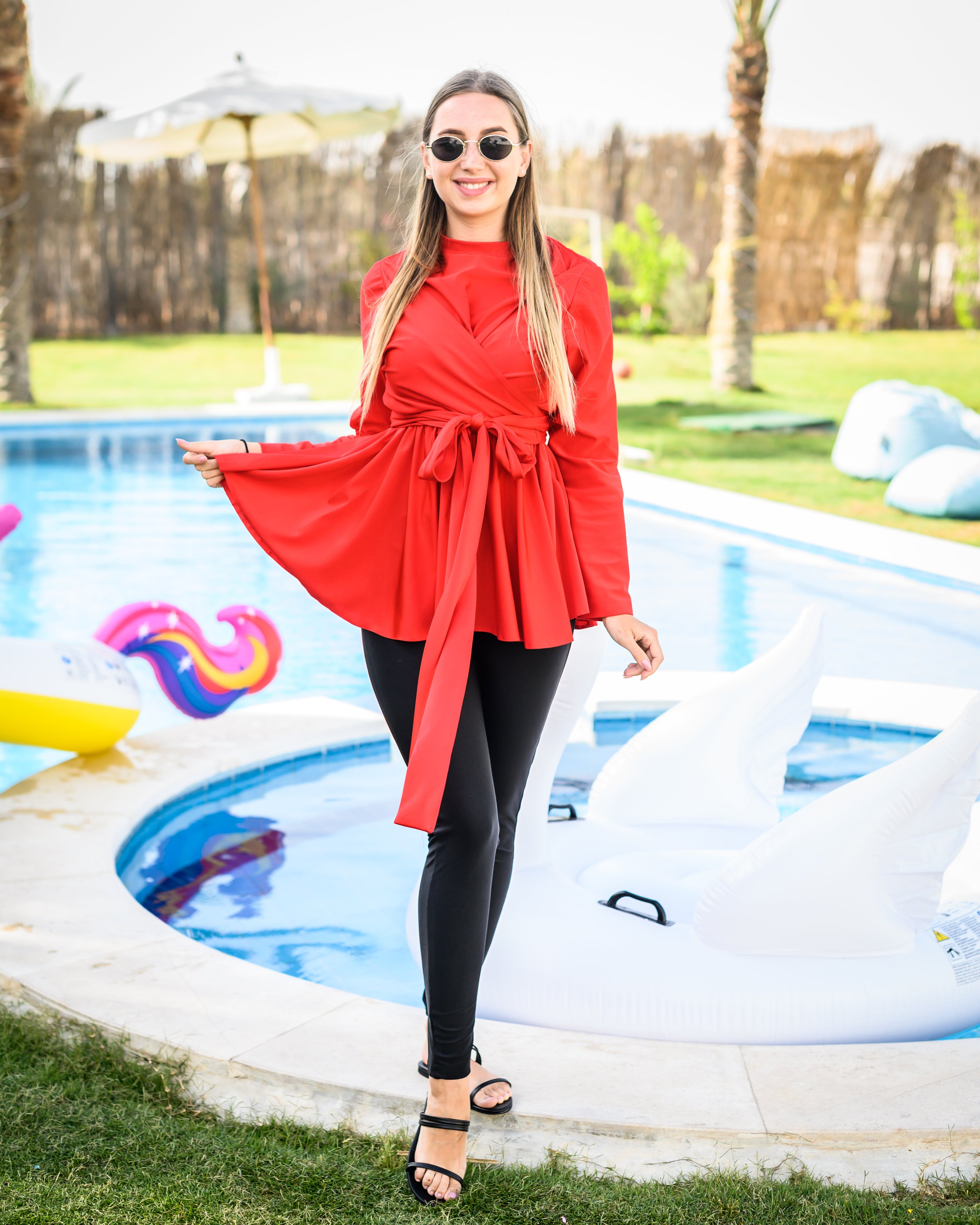 Criss Cross Swimsuit Top Cherry