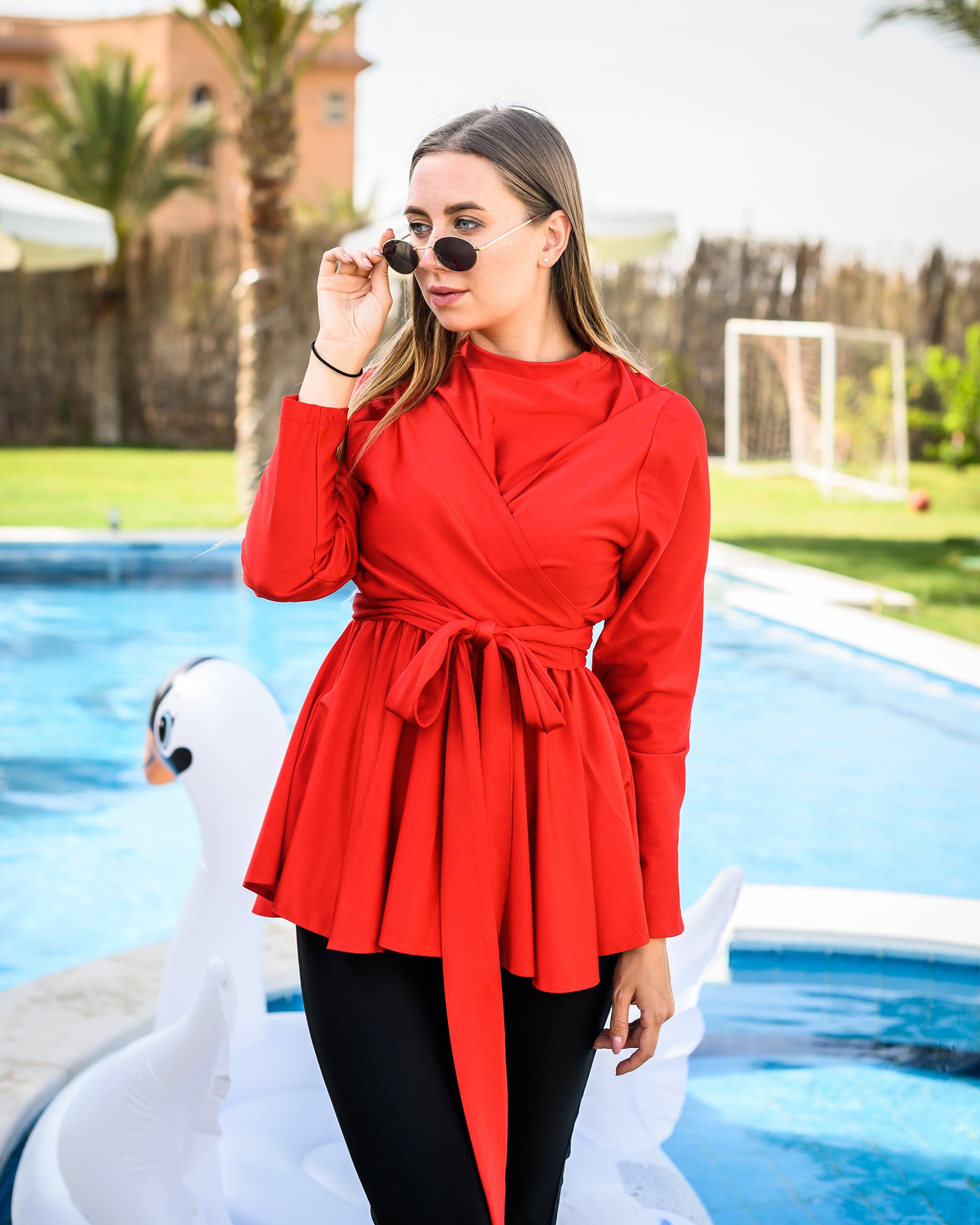 Criss Cross Swimsuit Top Cherry