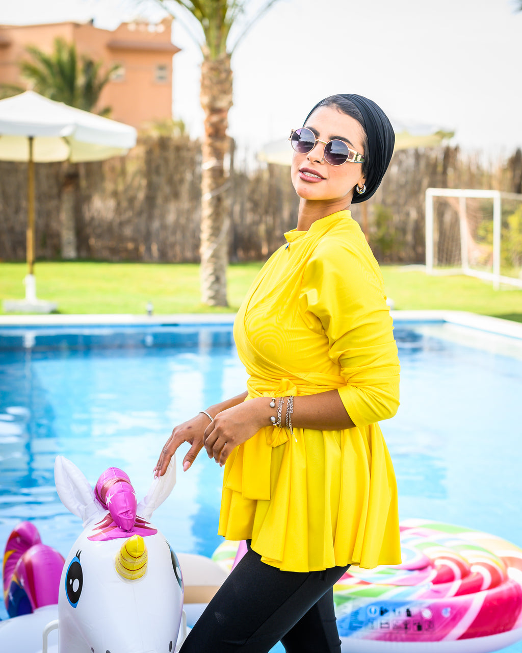 Criss Cross Swimsuit Yellow