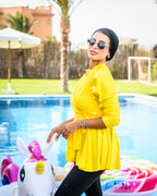 Criss Cross Swimsuit Yellow