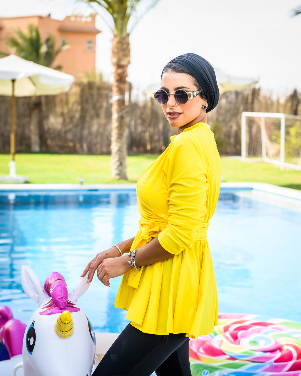 Criss Cross Swimsuit Yellow