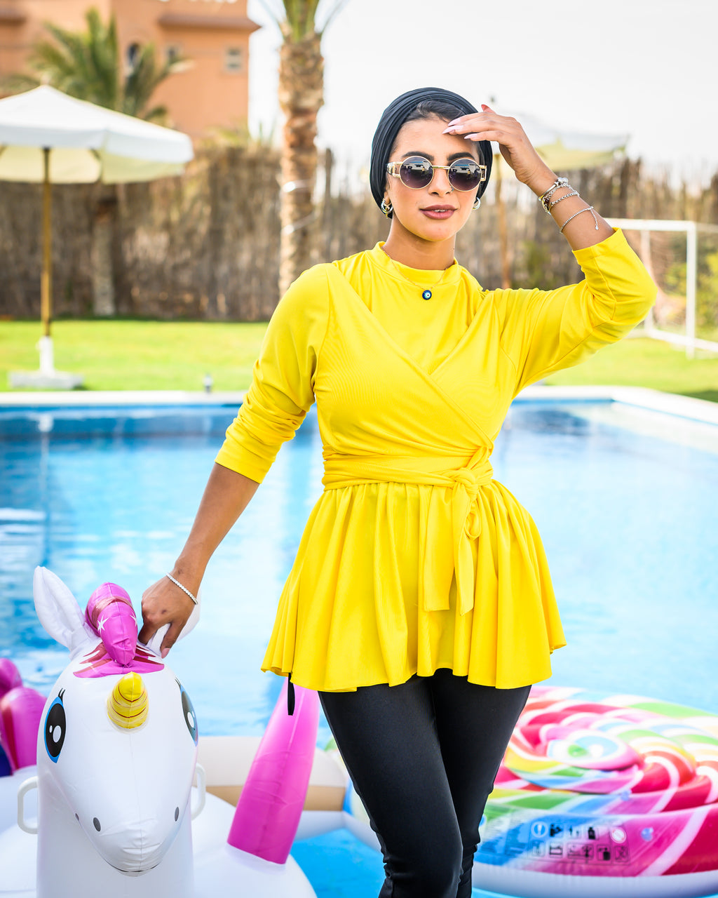 Criss Cross Swimsuit Yellow