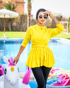Criss Cross Swimsuit Yellow