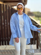 Long Basic Shirt Baby Blue
