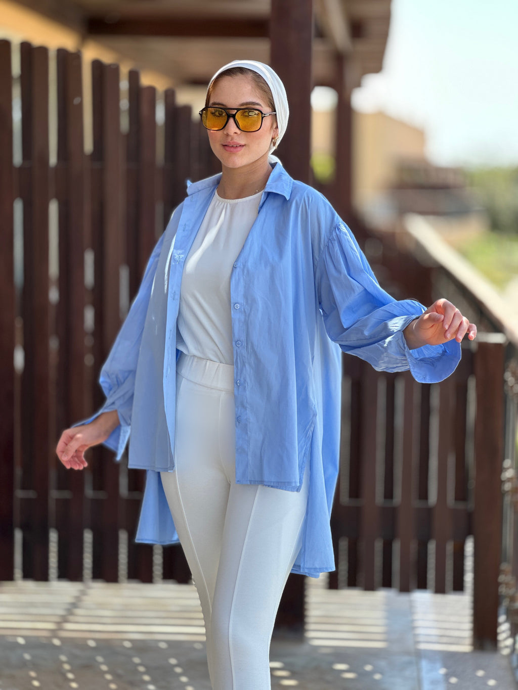Long Basic Shirt Baby Blue
