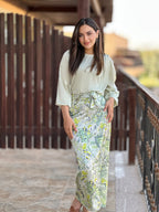 Wrap It Doodles Skirt Lime
