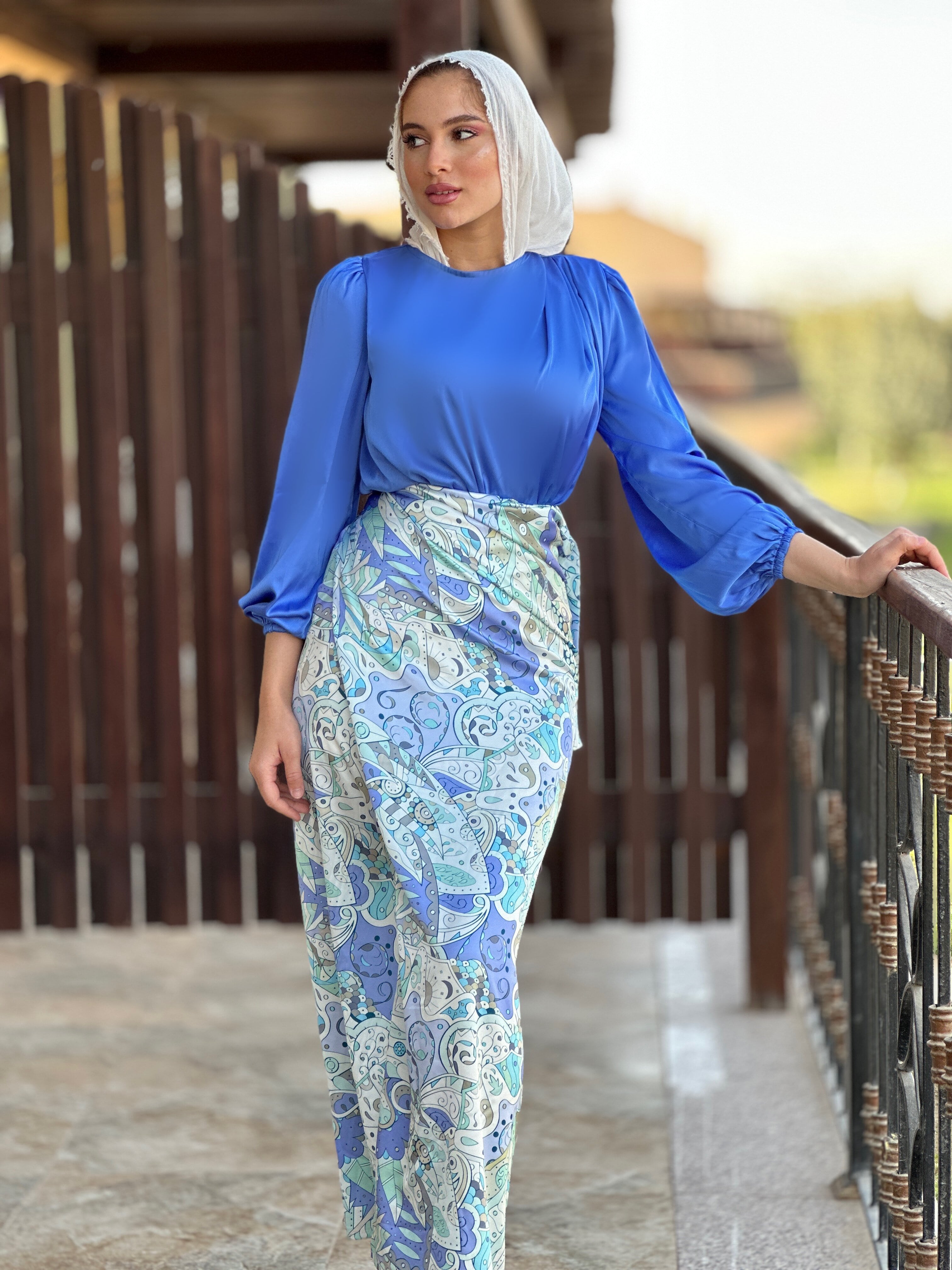 Drapped Magic Top Indigo