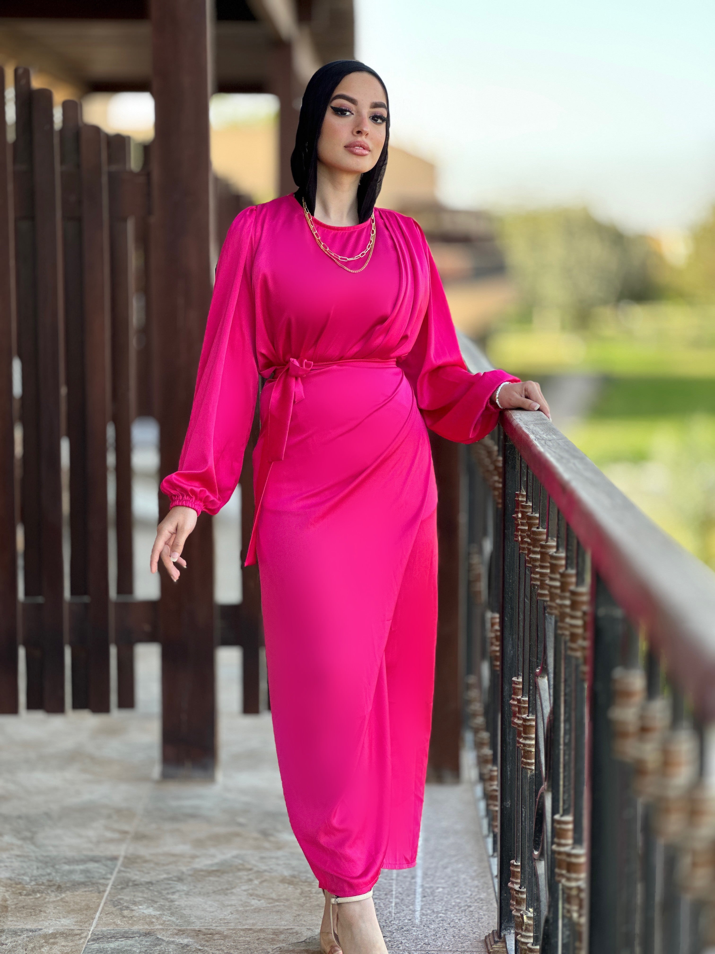 Drapped magic Skirt Hot Pink