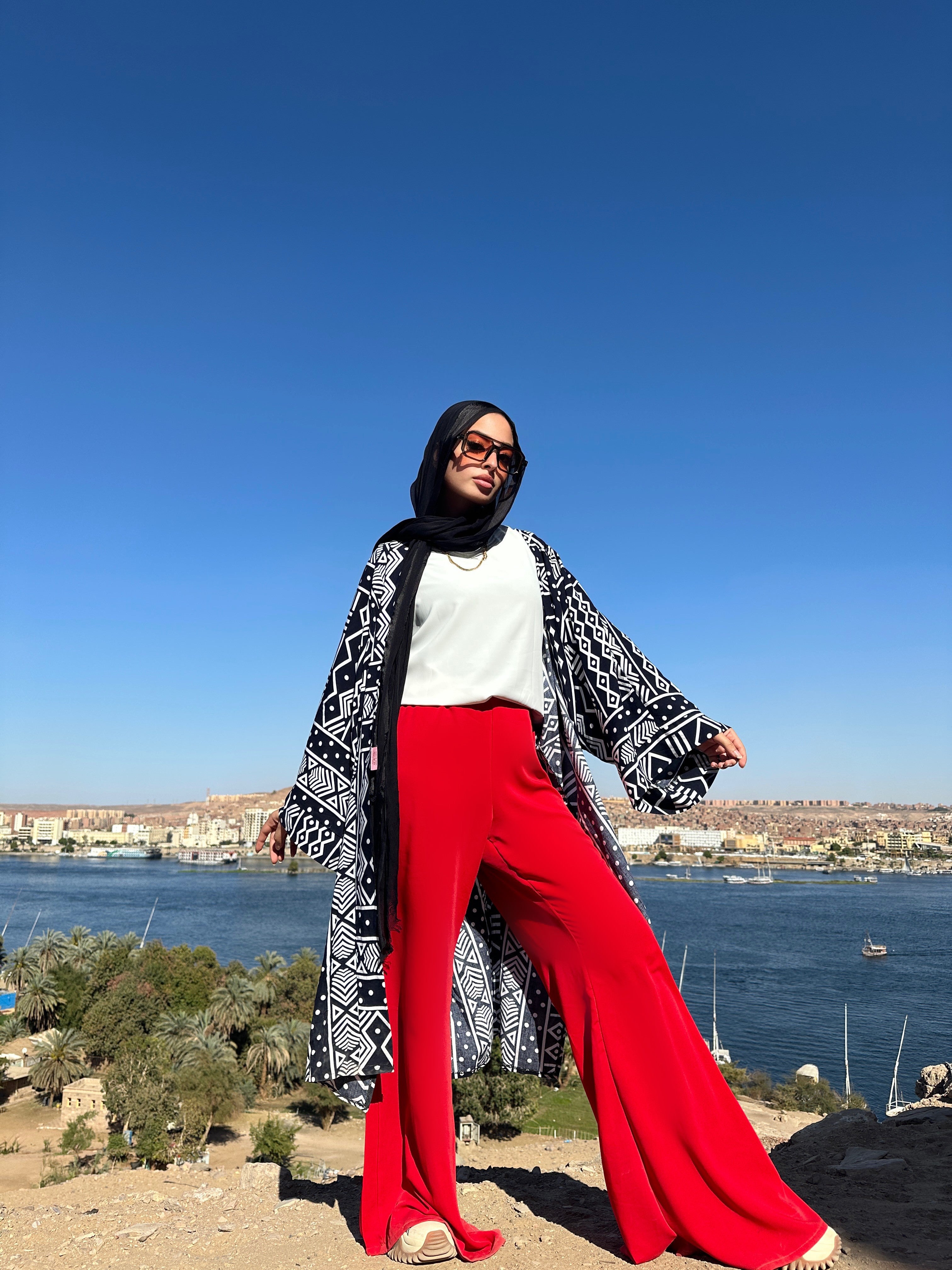 New Flare Pants Cherry