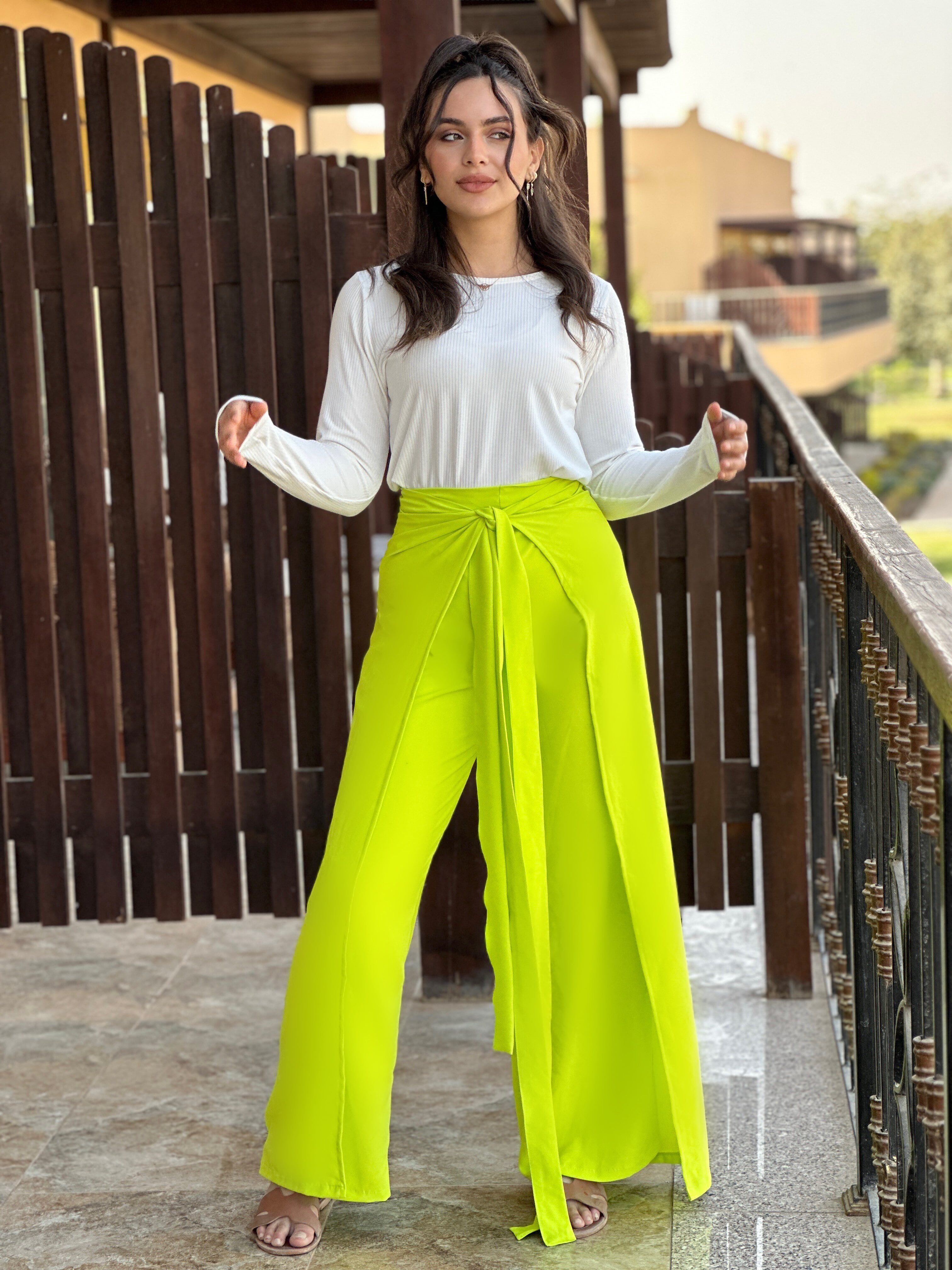 Wrap It Pants Neon