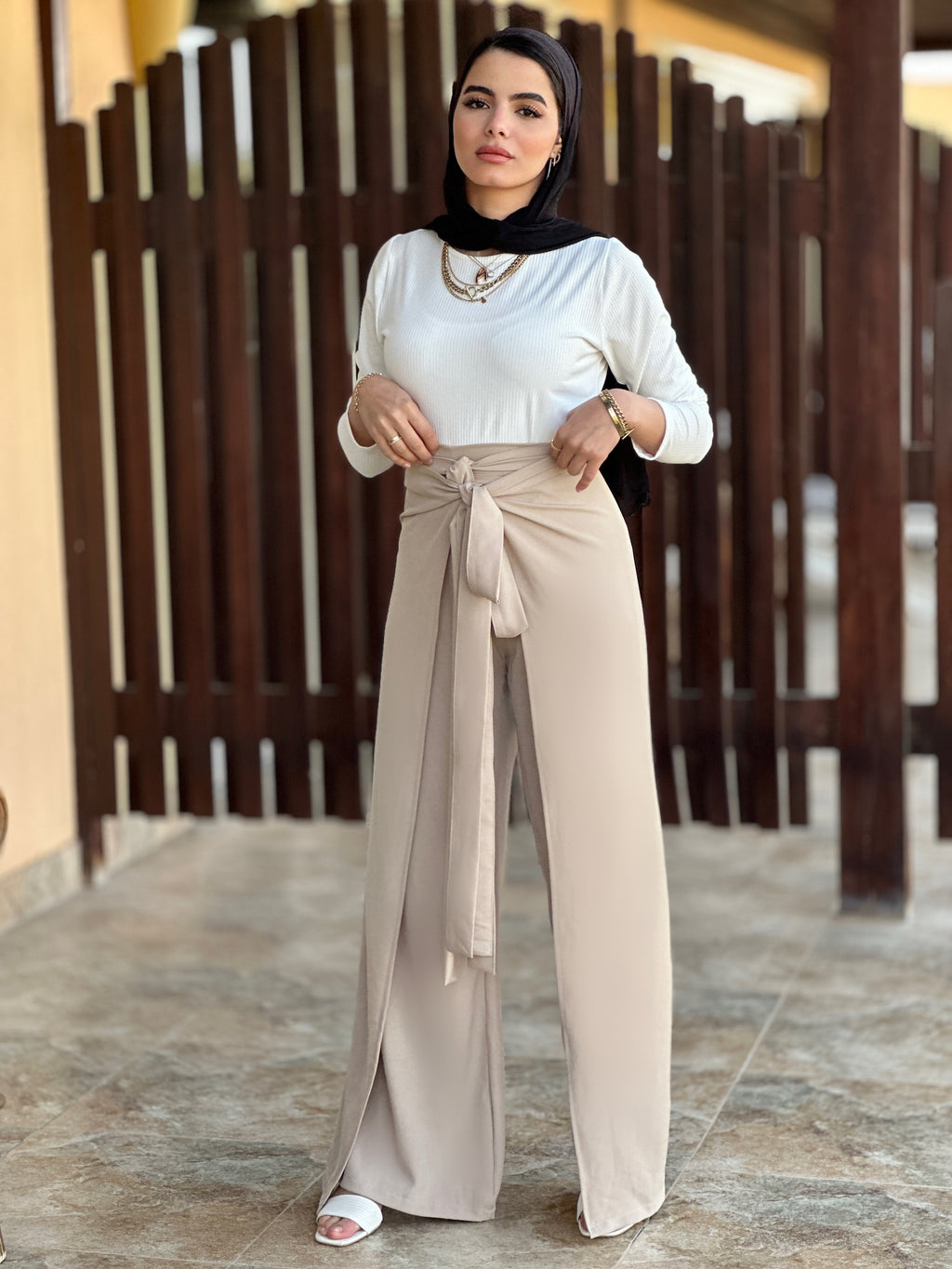 Wrap It Pants Beige