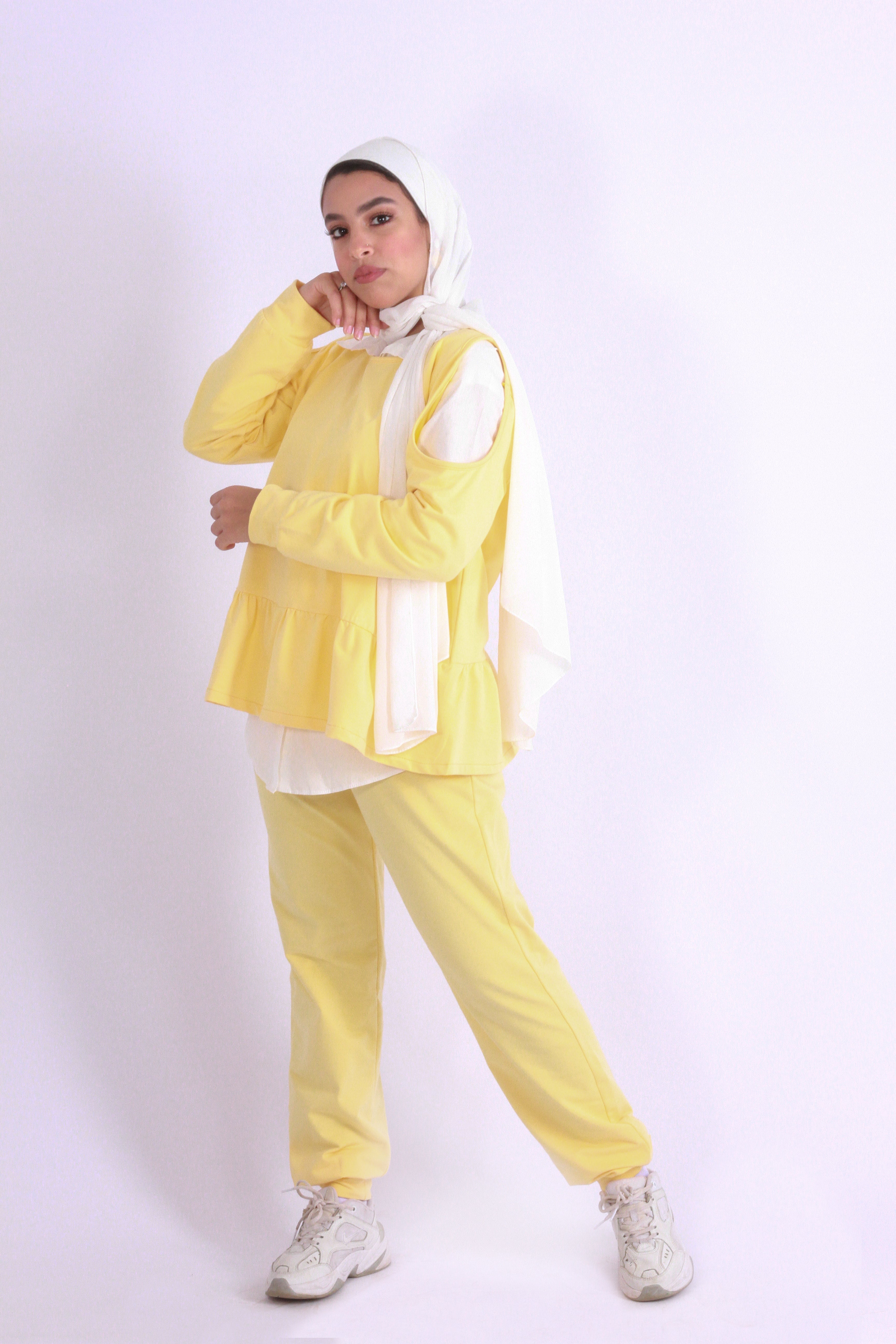 Cold Shoulders Pale Yellow
