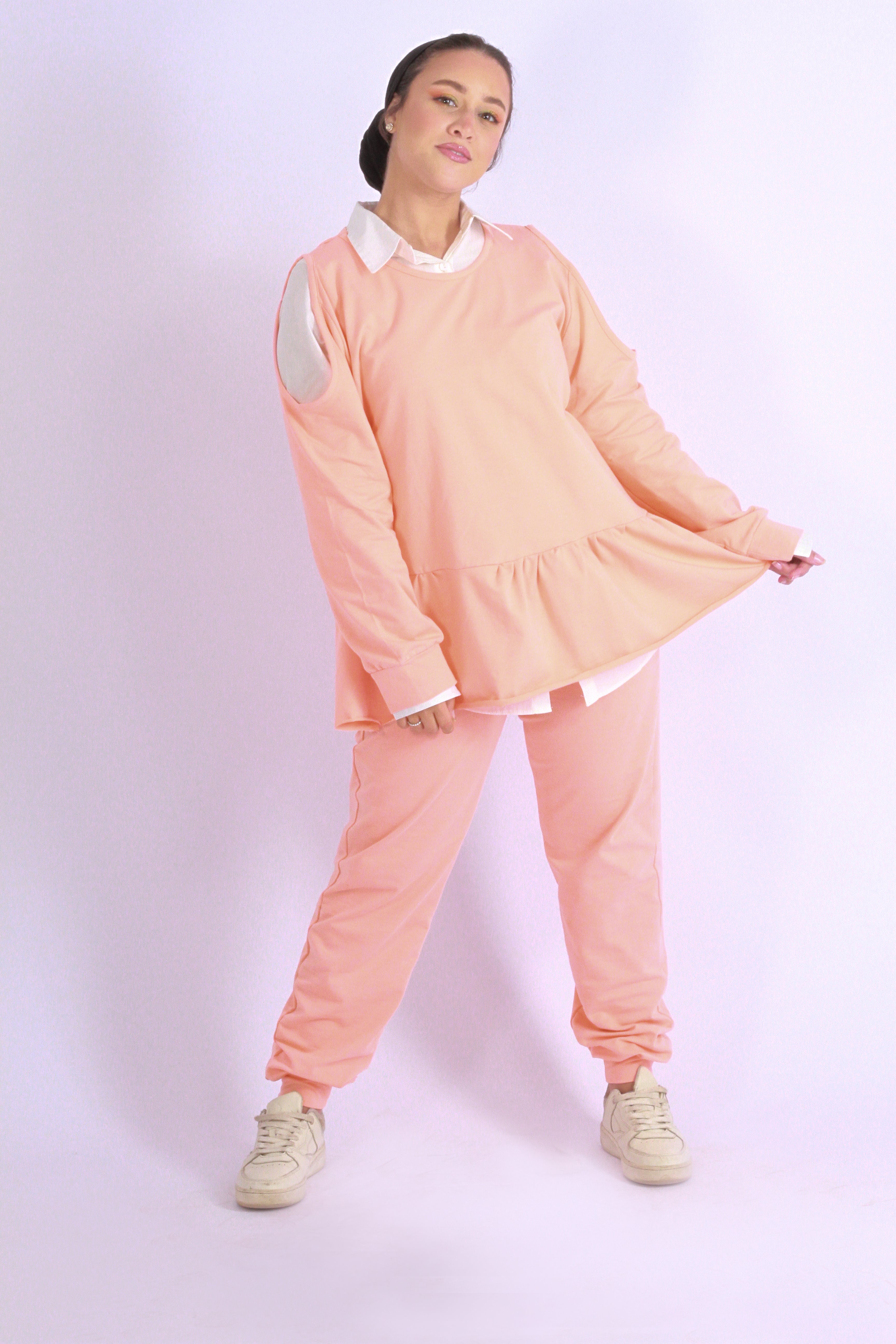 Cold Shoulders Bright Peach