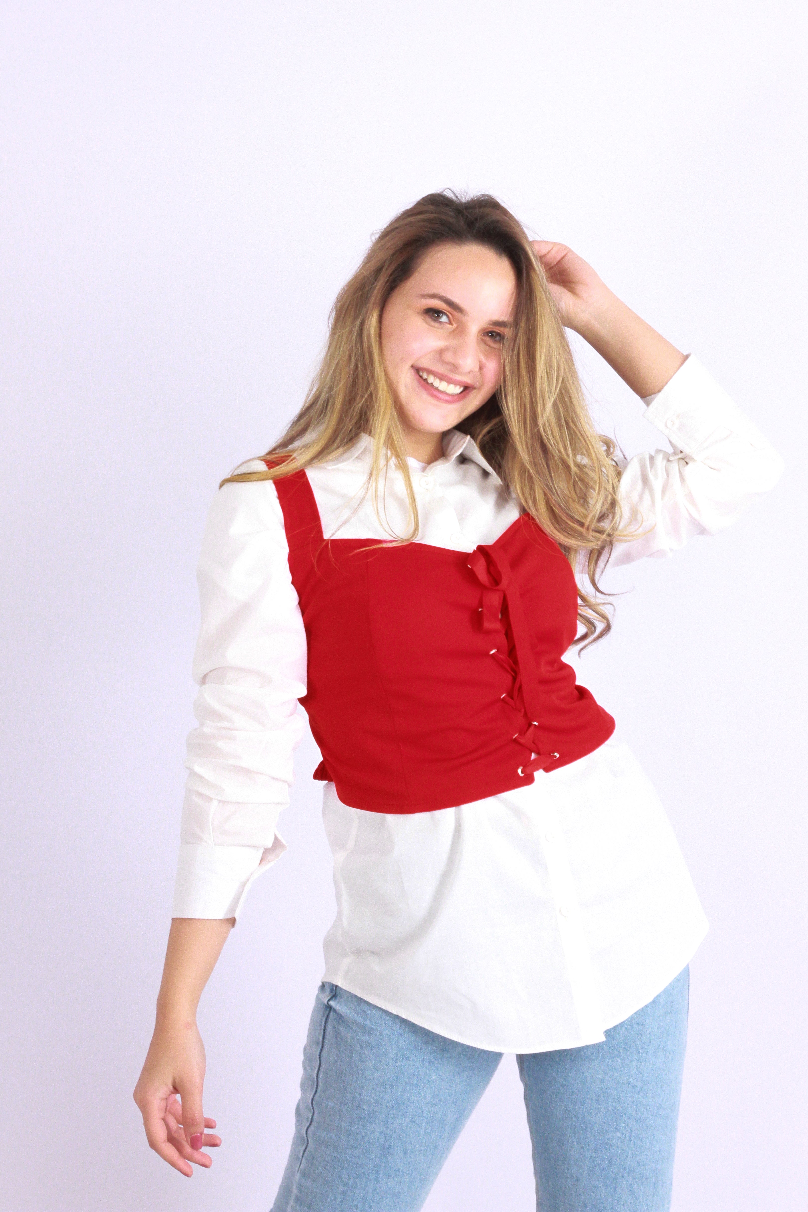 Sweet Cropped Top Cherry